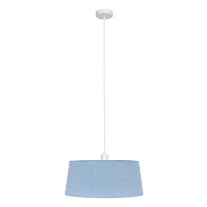 Colgante Consciencia Celeste 40x40 cm de Abrila, lámpara colgante de metal y textil en color celeste para decoración infantil y interior doméstico, modelo 122894008 con diseño inspirado en consciencia celestial.