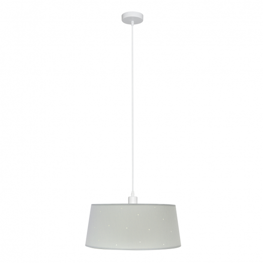 Colgante infantil de luz difusa en gris, modelo Consciencia de Abrila, diseño 40x40 cm para decoración de interiores domésticos, lámpara de metal textil para habitaciones infantiles con estilo AI2, código 122894028