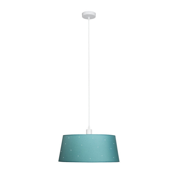 Lámpara colgante Consciencia Turquesa de 40 cm de Abrila, diseño infantil en metal y textil con luz difusa para decoración doméstica e interior, modelo 122894048.