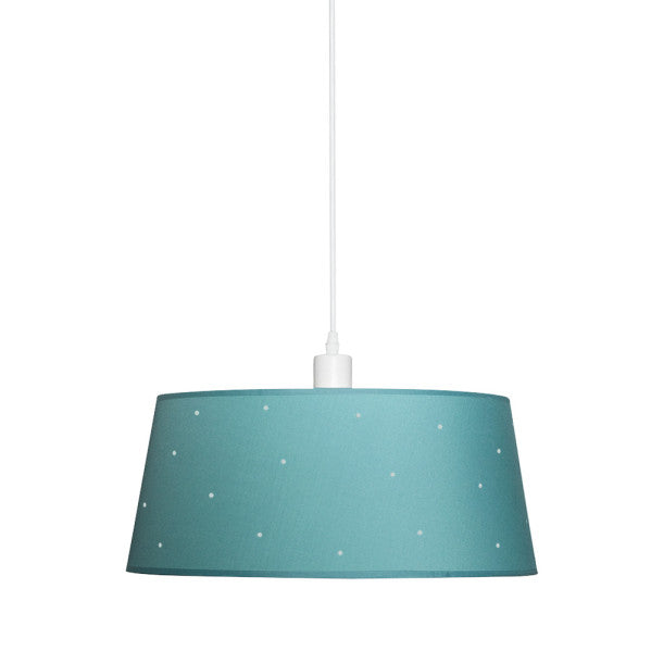 Lámpara colgante Consciencia en turquesa de 40 cm de Abrila, diseño moderno en metal y textil para decoración infantil y doméstica interior, luz difusa suave para habitaciones de niños, modelo 122894048