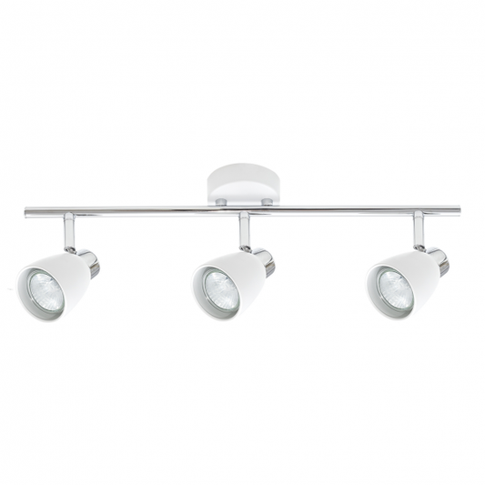 Foco regleta Diego 3xGU10 blanca de Abrila, modelo 123390301, diseño moderno en metal blanco para iluminación focal en interiores y decoración.