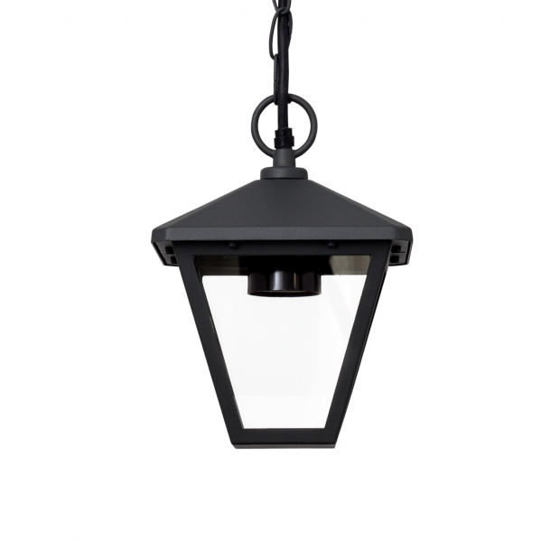Colgante exterior Dornela gris oscuro de Fabrilamp, lámpara de metal para jardín y terraza, iluminación exterior IP44, estilo clásico (código 123450155)