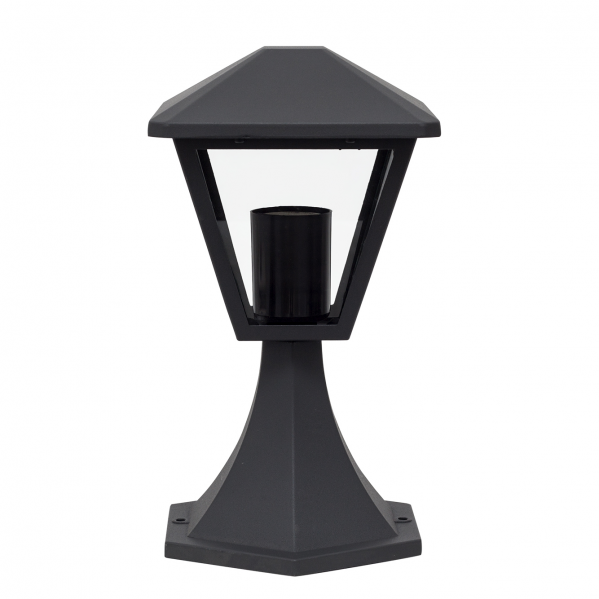 Sobremuro exterior Dornela gris oscuro, lámpara de metal de estilo clásico de Fabrilamp, iluminación exterior IP44 para jardín y terraza, modelo 123470155