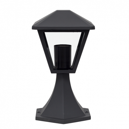 Sobremuro exterior Dornela gris oscuro, lámpara de metal de estilo clásico de Fabrilamp, iluminación exterior IP44 para jardín y terraza, modelo 123470155