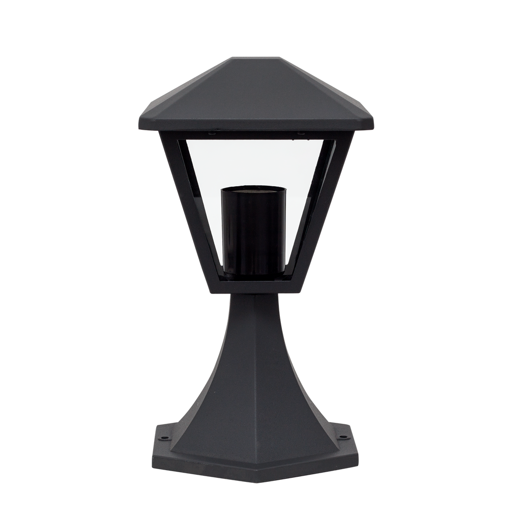 Sobremuro exterior Dornela gris oscuro, luminaria de metal para jardín y terraza, iluminación exterior IP44, Fabrilamp, código 123470155