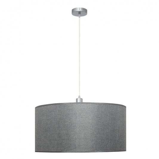 Lámpara colgante moderna Serie Axel en plata de Abrila, modelo 124995010 con 1 casquillo E27, diseño en metal textil para iluminación interior y decoración contemporánea.