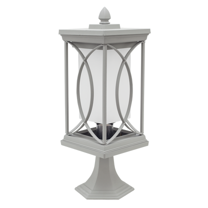 Sobremuro exterior de jardín en plata de Fabrilamp, cuerpo de metal con rosca E27, iluminación exterior para terraza y jardín (modelo 125271110)