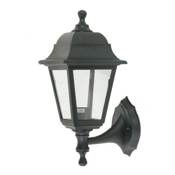 Aplique exterior Albahaca Negro de 35 cm en policarbonato, Fabrilamp – iluminación exterior para jardín y terraza, modelo 125861009.