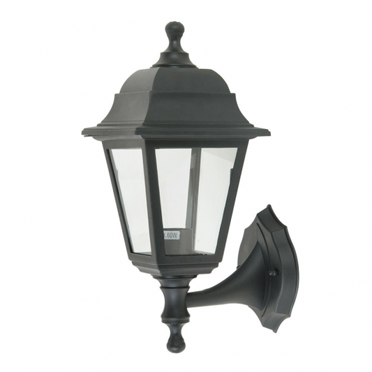 Aplique exterior Albahaca Negro de 35 cm en policarbonato, Fabrilamp – iluminación exterior para jardín y terraza, modelo 125861009.