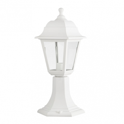 Sobremuro Exterior Albahaca Blanco de Fabrilamp (125871001), iluminación exterior para jardín y terraza en policarbonato, acabado blanco, estilo clásico