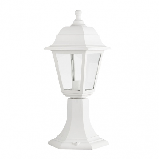 Sobremuro Exterior Albahaca Blanco de Fabrilamp (125871001), iluminación exterior para jardín y terraza en policarbonato, acabado blanco, estilo clásico