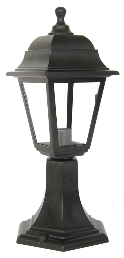 Lámpara sobremuro exterior negro Albahaca de Fabrilamp, IP44, iluminación para jardín o terraza en policarbonato, modelo 125871009