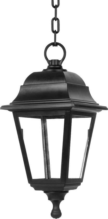 Colgante Exterior Albahaca Negro - Fabrilamp (125891009), luminaria de policarbonato para iluminación exterior en jardín y terraza.