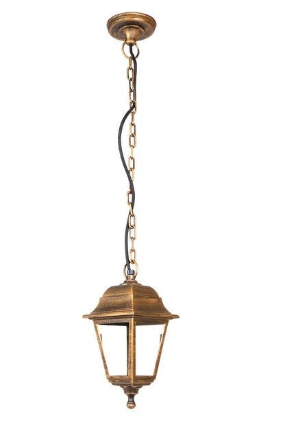Colgante Exterior Albahaca Oro Viejo de Fabrilamp (125891016) – colgante clásico de iluminación exterior para jardín y terraza, color oro viejo.