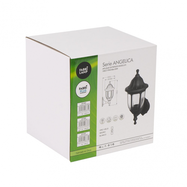 Aplique exterior Angélica Blanco, Fabrilamp — iluminación exterior IP44 en policarbonato blanco para jardín, estilo clásico, uso doméstico.