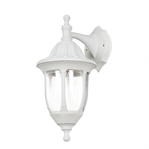 Aplique exterior Angélica Blanco – Fabrilamp, modelo 125961001, iluminación exterior IP44 en policarbonato, diseño clásico para jardín y uso doméstico.