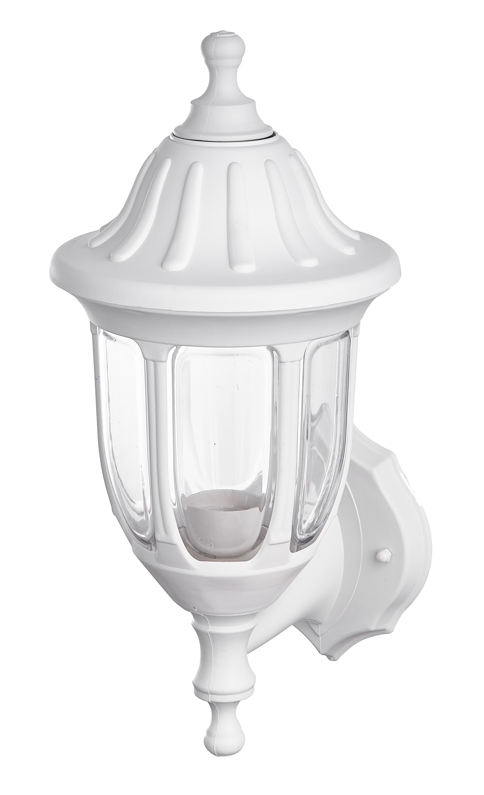 Aplique exterior Angélica Blanco de Fabrilamp, iluminación para jardín IP44, diseño clásico, policarbonato.