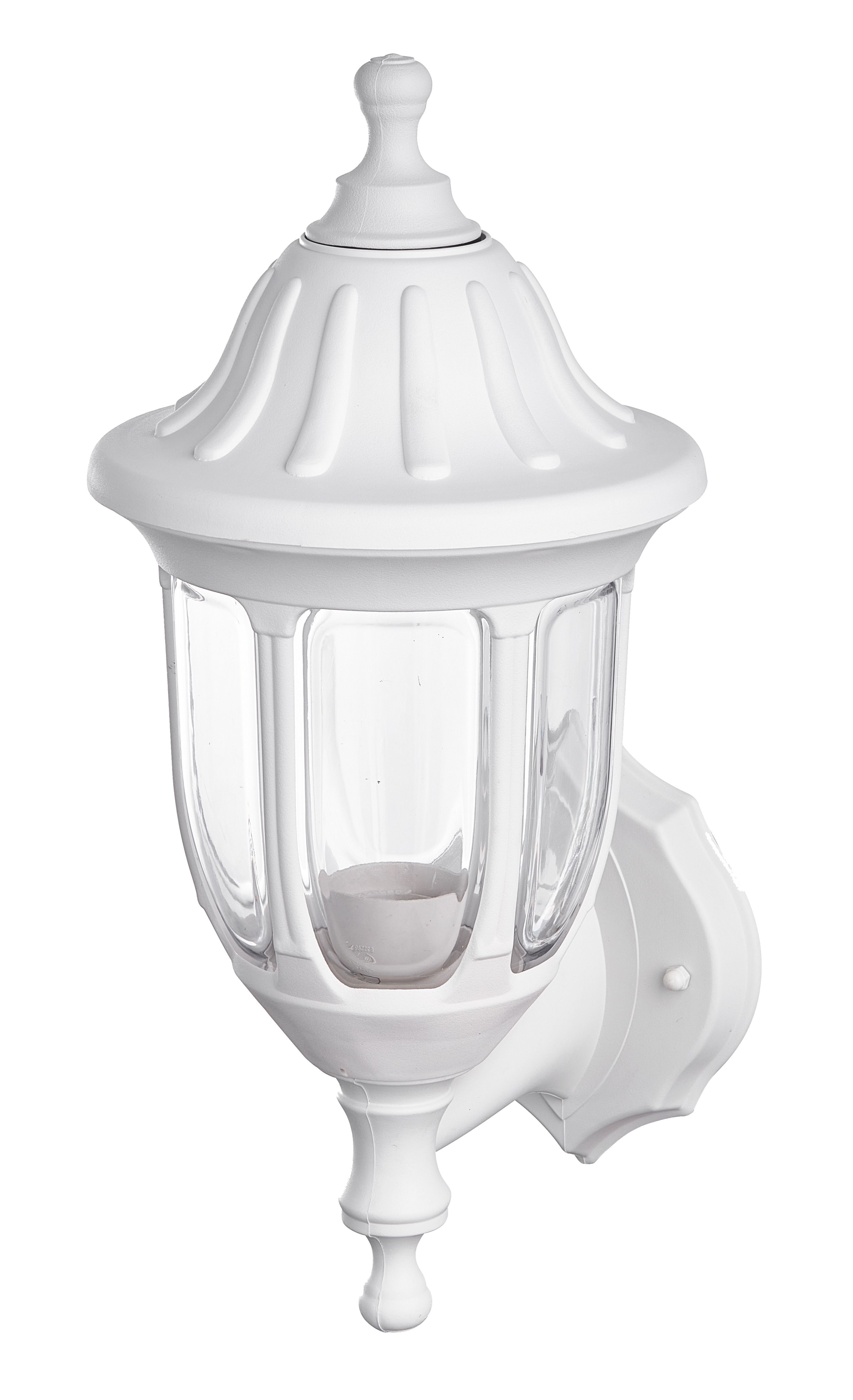 Aplique exterior Angélica Blanco de Fabrilamp, iluminación para jardín IP44, diseño clásico, policarbonato.