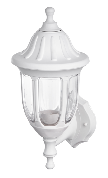 Aplique exterior Angélica Blanco de Fabrilamp, iluminación para jardín IP44, diseño clásico, policarbonato.