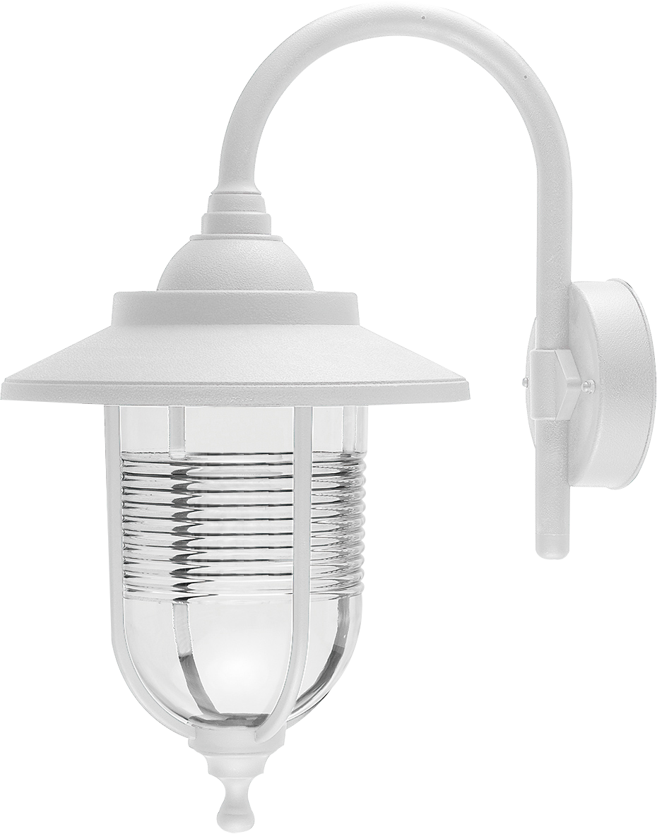Aplique exterior clásico Canela Blanco IP44, Fabrilamp modelo 126061001, iluminación para jardín y terraza en policarbonato.
