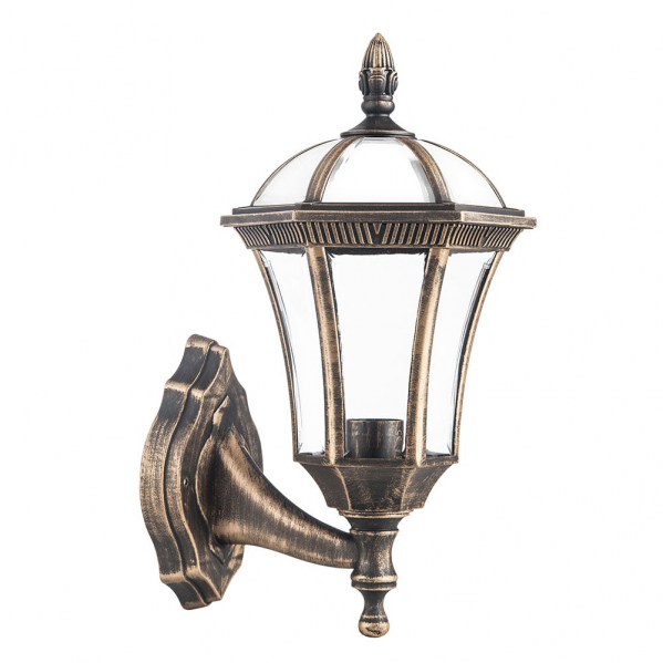 Aplique exterior Comino Oro Viejo de Fabrilamp, iluminación para jardín y terraza en policarbonato (modelo 126161016).