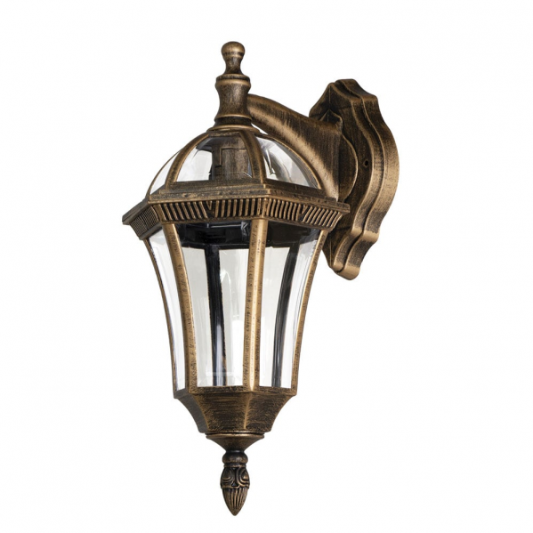 Aplique exterior Comino Oro Viejo de Fabrilamp, modelo 126161016, iluminación exterior para jardín y terraza en policarbonato.