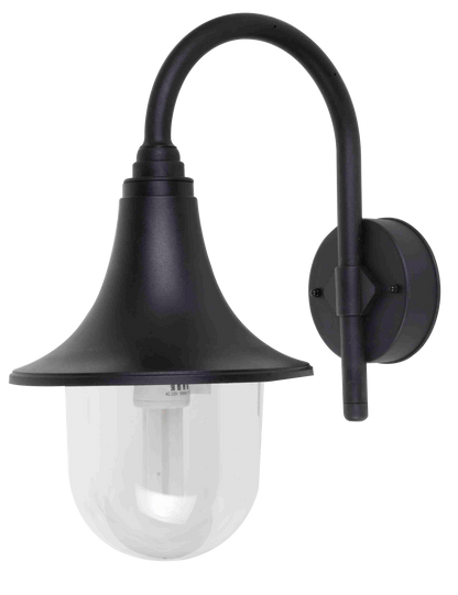 Aplique exterior negro Hinojo de Fabrilamp, policarbonato, iluminación exterior para jardín y terraza, estilo clásico y doméstico, modelo 126261009