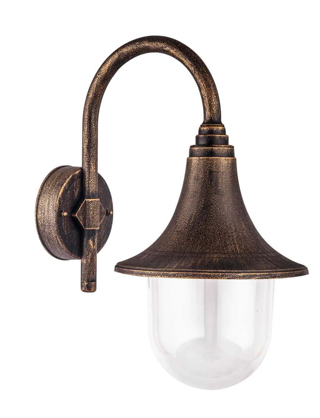 Aplique exterior Hinojo Oro Viejo – Fabrilamp, modelo 126261016, en policarbonato, iluminación exterior clásica para jardín o terraza, color oro viejo.