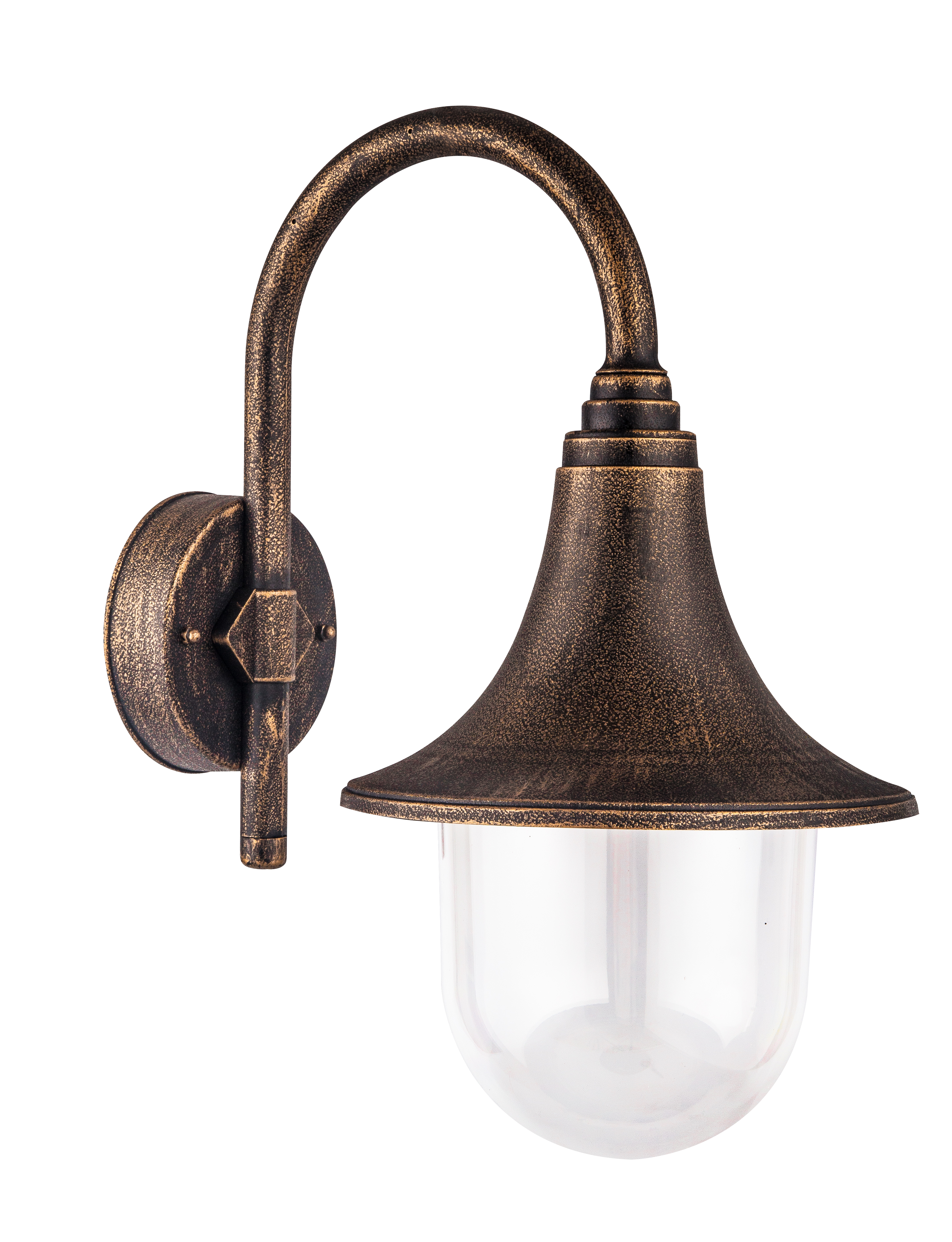 Aplique exterior Hinojo Oro Viejo – Fabrilamp, modelo 126261016, en policarbonato, iluminación exterior clásica para jardín o terraza, color oro viejo.