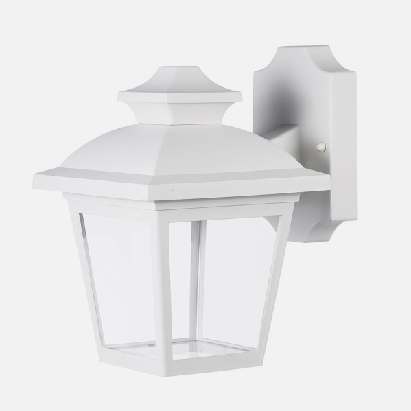 Aplique exterior MACA Blanco IP44 de Fabrilamp. Iluminación exterior en policarbonato para jardín y terraza.