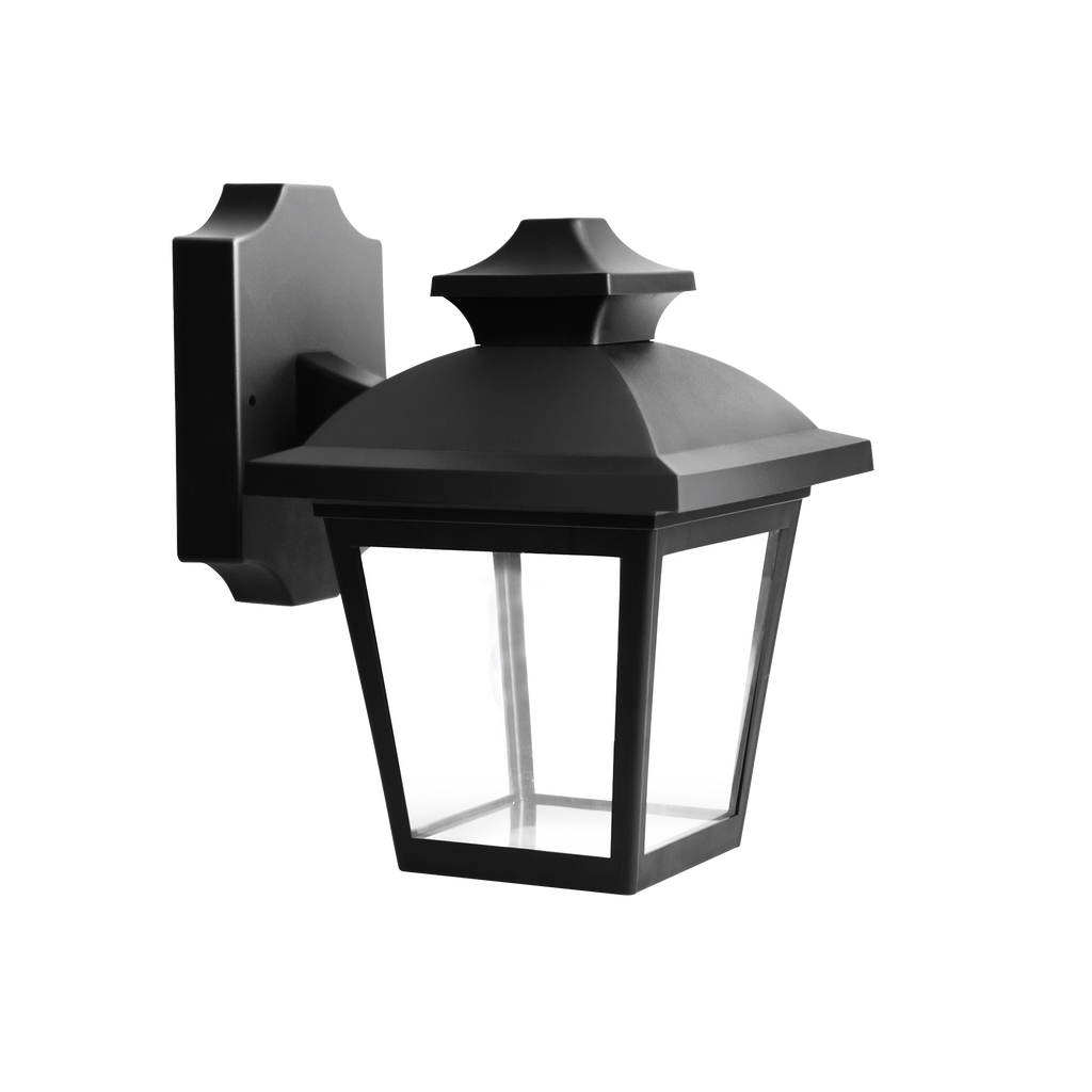 Aplique exterior MACA negro de policarbonato, iluminación exterior para jardín y terraza, IP44, Fabrilamp 126361009