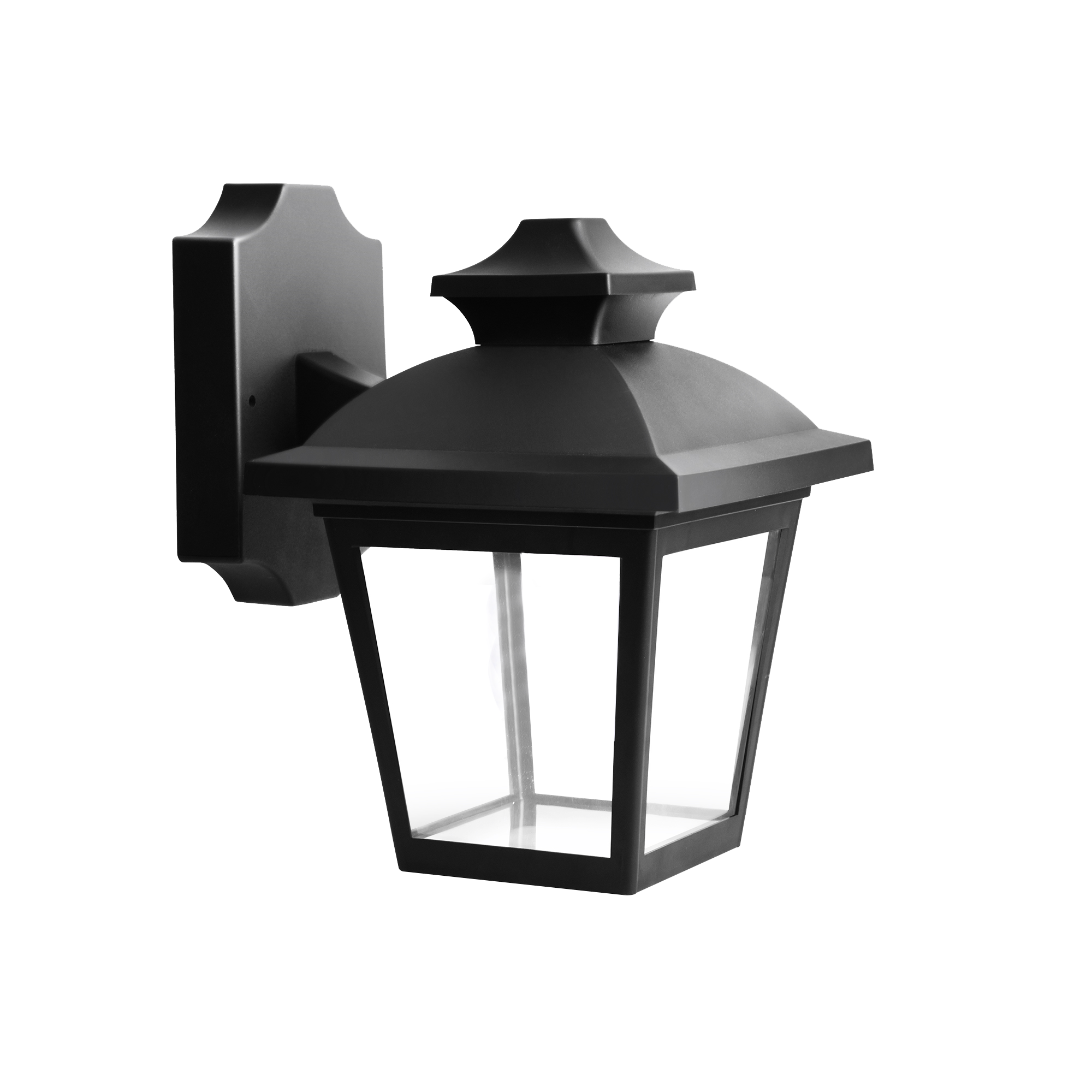 Aplique exterior MACA negro de policarbonato, iluminación exterior para jardín y terraza, IP44, Fabrilamp 126361009