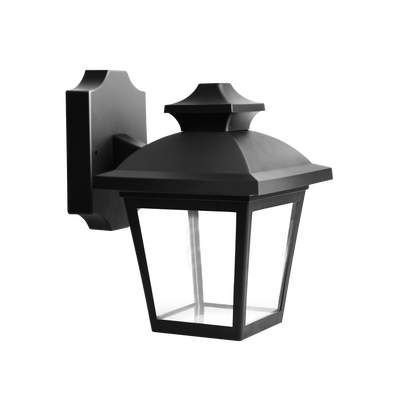 Aplique exterior MACA negro de policarbonato, iluminación exterior para jardín y terraza, IP44, Fabrilamp 126361009