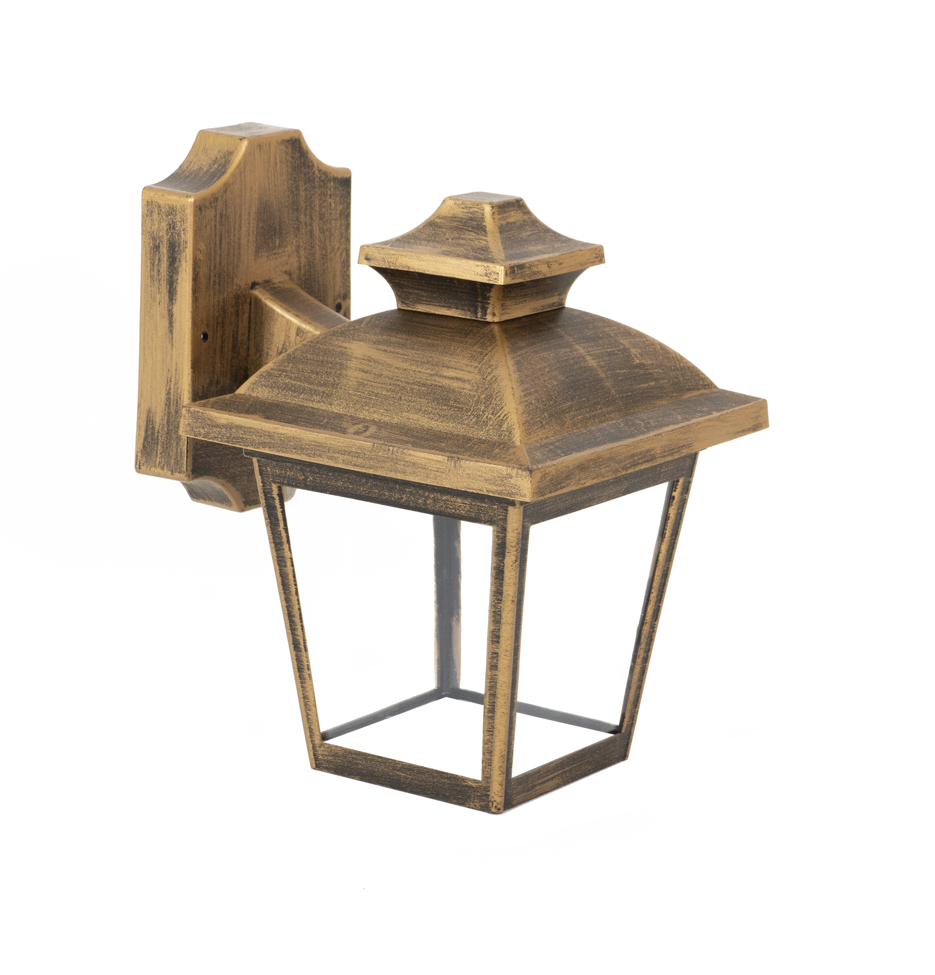 Aplique exterior MACA Oro Viejo de Fabrilamp, modelo 126361016, luminaria clásica para jardín en policarbonato, IP44, iluminación exterior doméstica.