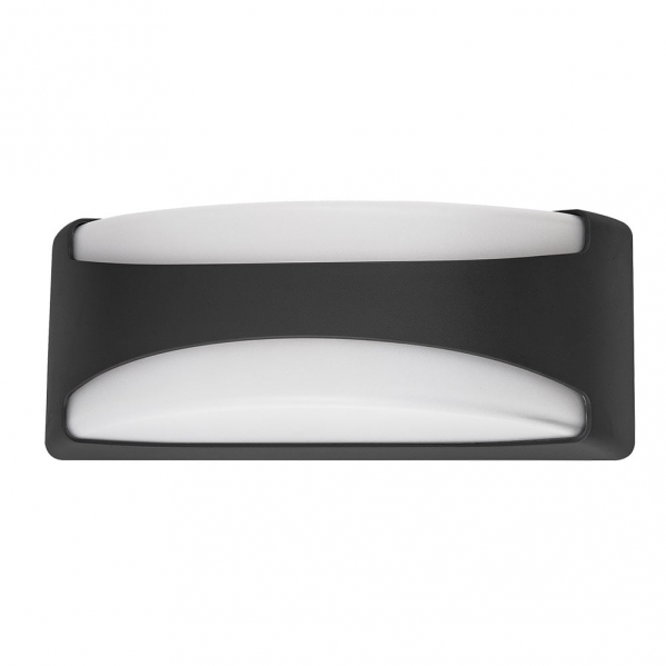 Aplique exterior Daikon Negro IP65 de Fabrilamp (126661009), iluminación para jardín y terraza en policarbonato negro, diseño moderno.