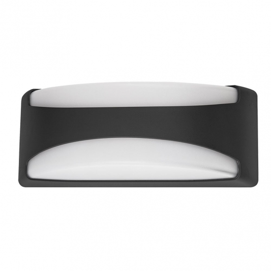 Aplique exterior Daikon Negro IP65 de Fabrilamp (126661009), iluminación para jardín y terraza en policarbonato negro, diseño moderno.