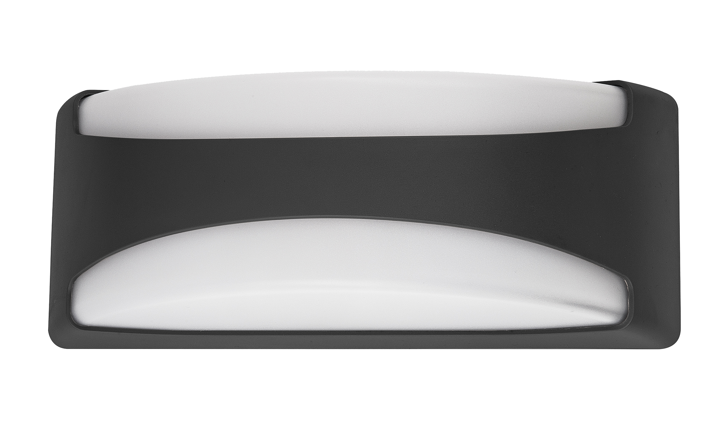 Aplique exterior Daikon negro IP65 de Fabrilamp, iluminación moderna para jardín y terraza en policarbonato.