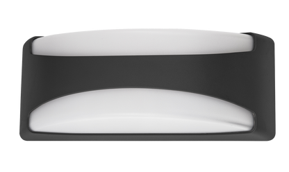 Aplique exterior Daikon negro IP65 de Fabrilamp, iluminación moderna para jardín y terraza en policarbonato.