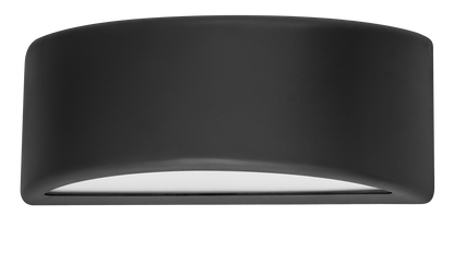 Aplique exterior Kefir negro IP65 de Fabrilamp, iluminación para jardín en policarbonato, modelo 126761009