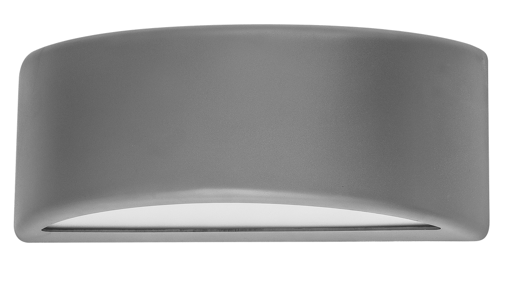 Aplique exterior Kefir gris IP65 de 13,2 x 32 x 13 cm, Fabrilamp. Iluminación exterior para jardín en policarbonato, estilo moderno.