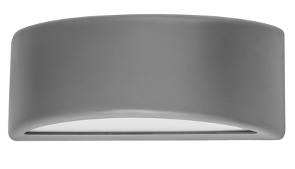 Aplique exterior Kefir gris IP65 de 13,2 x 32 x 13 cm, Fabrilamp. Iluminación exterior para jardín en policarbonato, estilo moderno.