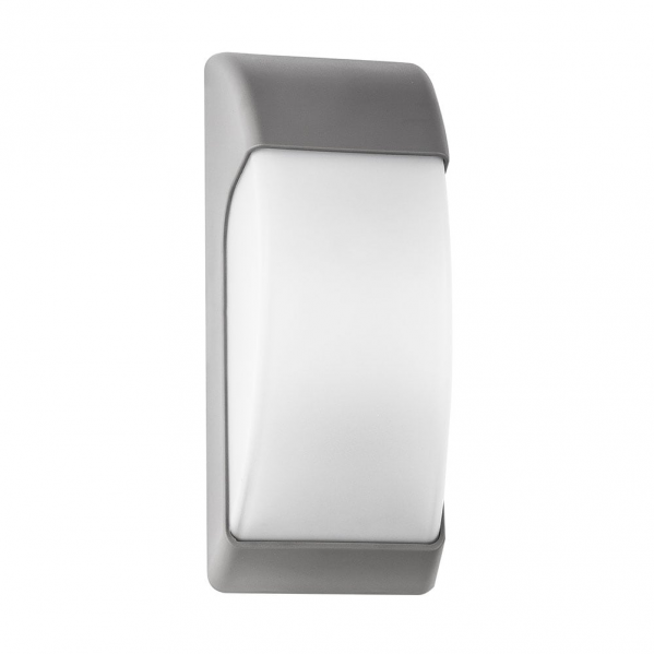 Aplique Exterior Espelta Gris - Fabrilamp, modelo 126861028. Lámpara de pared de exterior en color gris espelta, IP65, policarbonato, iluminación exterior para jardín y terraza (doméstico).