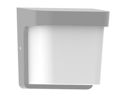 Aplique exterior Agar gris IP65 de Fabrilamp (127061028) para jardín y terraza; iluminación exterior en policarbonato moderno