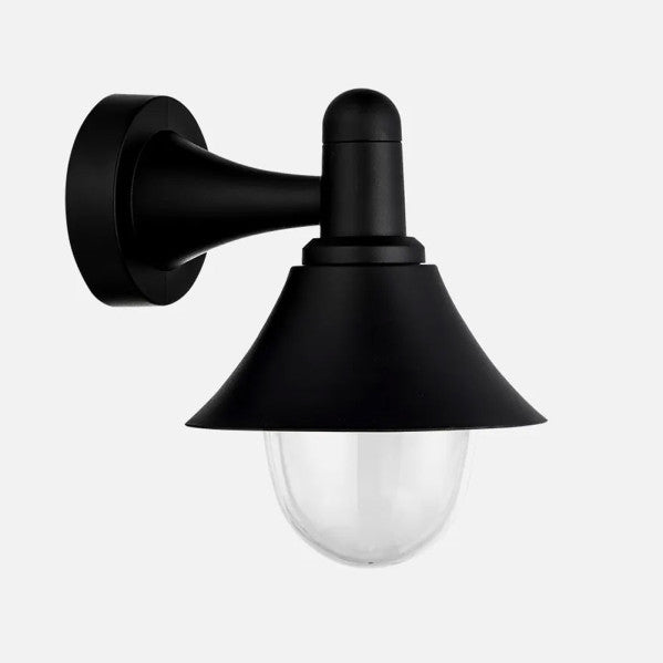 Aplique exterior mentol negro IP44 de Fabrilamp, modelo 127161009, luminaria de policarbonato para jardín, iluminación exterior y decoración doméstica.