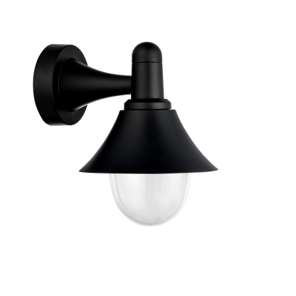 Aplique exterior Mentol Negro IP44 Fabrilamp 127161009, en policarbonato, iluminación de jardín