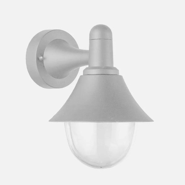 Aplique exterior Mentol gris IP44 de Fabrilamp, modelo 127161028, iluminación exterior clásica en gris, policarbonato.
