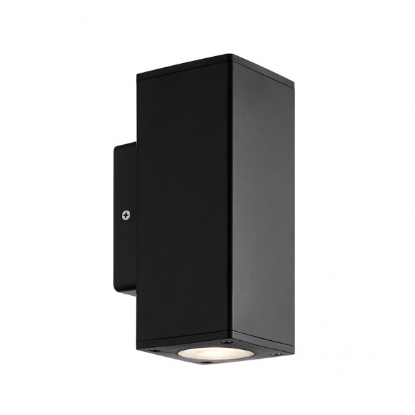 Aplique exterior negro Yopol de Fabrilamp, modelo 127261009, IP54, elaborado en policarbonato, iluminación exterior para jardín y terraza.