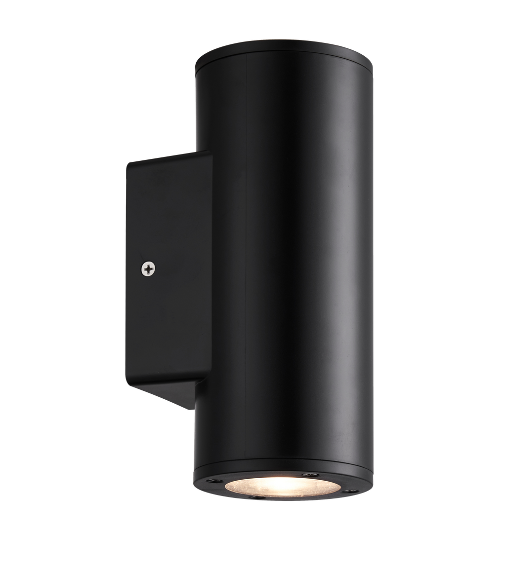Aplique exterior Yopol negro cilindro de Fabrilamp (127261109) IP54 en policarbonato - iluminación exterior moderna