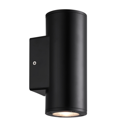 Aplique exterior Yopol negro cilindro de Fabrilamp (127261109) IP54 en policarbonato - iluminación exterior moderna