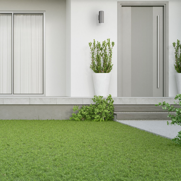 Aplique exterior Yopol gris cilindro IP54 de Fabrilamp, iluminación exterior moderna en policarbonato para jardín y terraza (127261128)